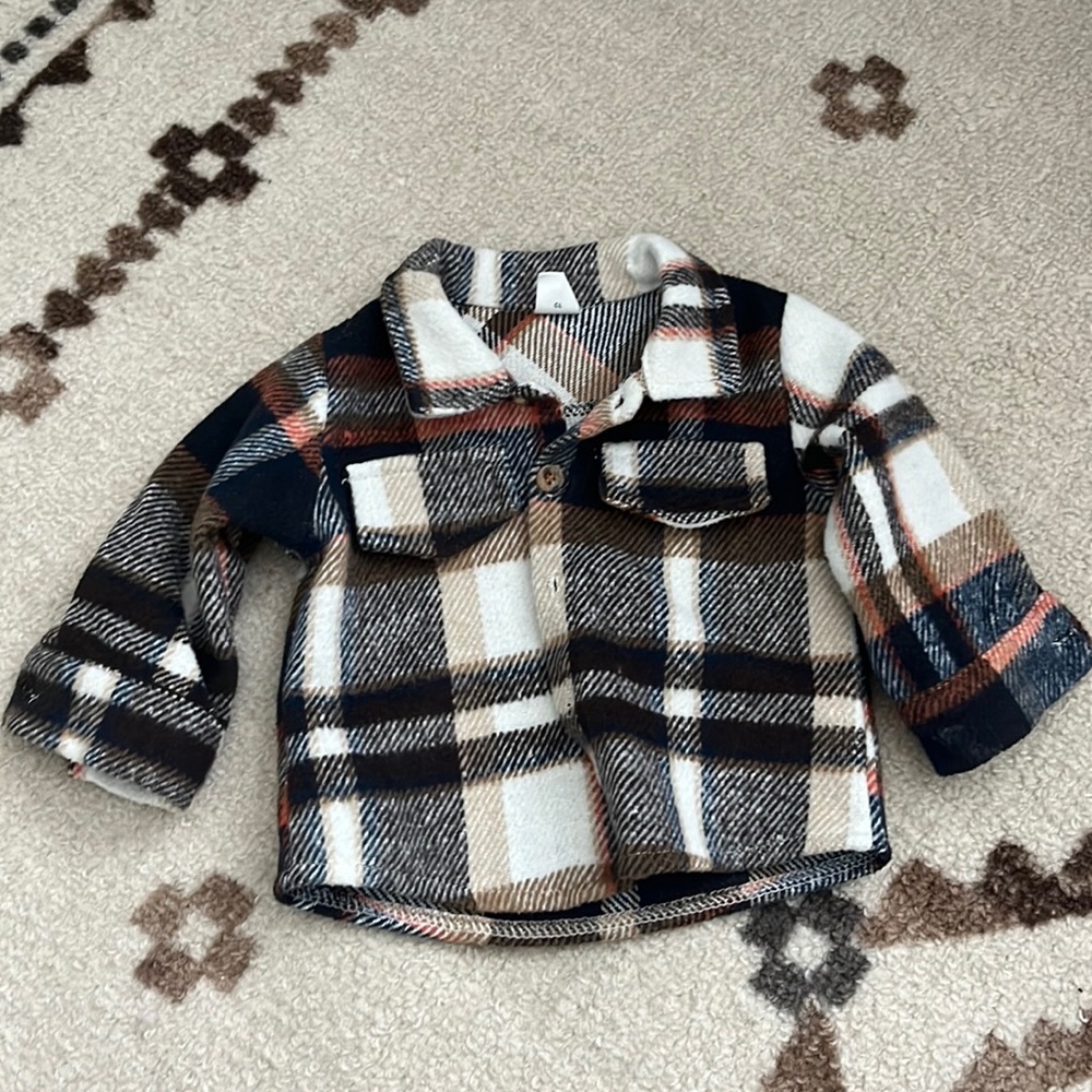 Baby boy shacket trendy cute all seasons plaid warm